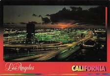 Los Angeles International Airport CA California Aviation Night 6x4 Postcard E8