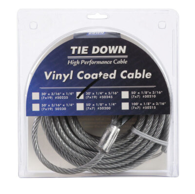 Tie Down 50245 Galvanized Cable (1/4'' ID x 5/16'' OD, 30 Foot Roll), Pack