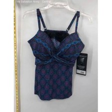 Miraclesuit Women's Mosaic Print Tankini Top Size 8 Multicolor