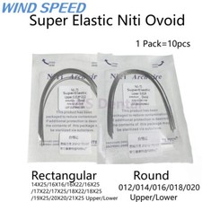 10 pcs Dental Ortho Arch Wire Super Elastic Ni-ti Ovoid Form Round Rectangular