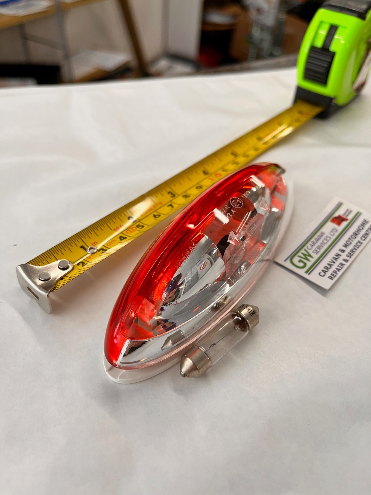 Elddis Caravan Red Clear Lens Led 12v Upper Rear Marker Light Lamp Silver Base