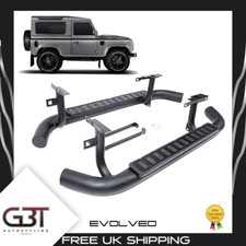 Per Land Rover Defender Tavole da Corsa 90 Gradini Laterali Tutto Nero Stile Fuoco e Ghiaccio