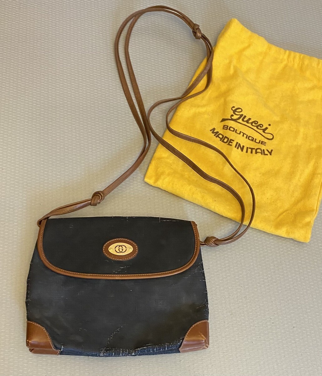 Vintage 60s GUCCI BOUTIQUE Shoulder Bag canvas leather 14 Vintage 60s GUCCI BOUTIQUE Shoulder Bag canvas leather 14