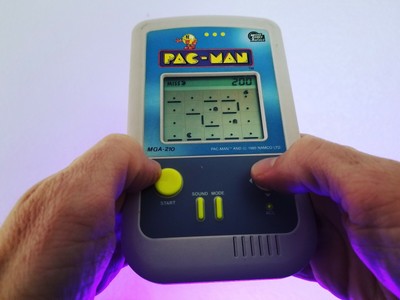 handheld pacman game with joystick