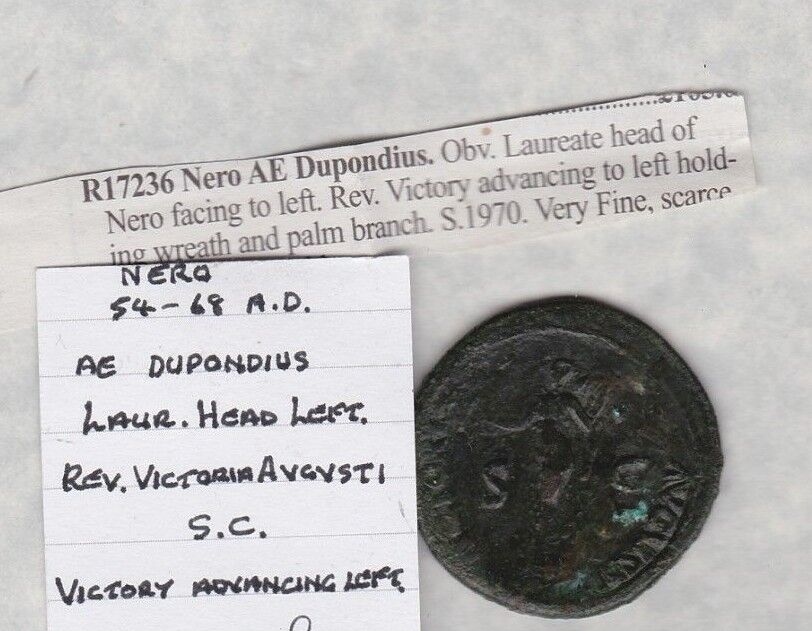 NERO ROMAN 54 TO 68 A.D. BRONZE DUPONDIUS IN A USED CONDITION Popularna cena specjalna