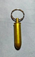 Vintage Style Brass 44 Magnum Bullet Keychain with Hidden Stash Compartment EDC 