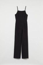 H M Women's Sleeveless Jumpsuit, Black, Size Small, NWT