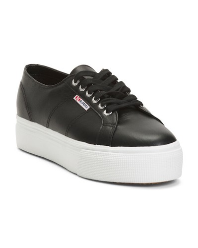 superga platform sneaker leather