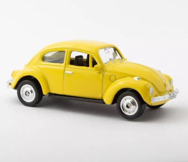 Welly Volkswagen Beetle Yellow 1:60 1:64 Scales 3 Inch Diecast Car