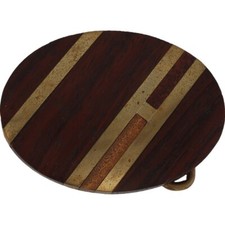 Brass Exotic Wood Boho Hippie Cowboy Rustic Handmade Cool Vintage Belt Buckle