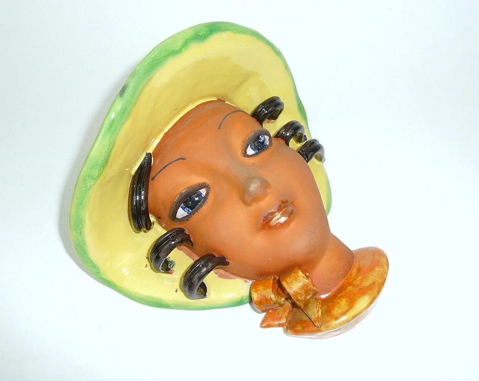 Keramik Wandmaske 1930er Goldscheider  Adolf Prischl Wien Maske - Bild 1 von 1