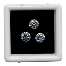 VVS 3 Pcs Loose White Moissanite 5mm Round Diamond Cut Dazzling Gemstones Lot