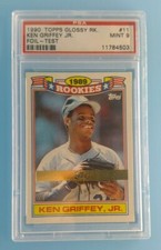 1990 Topps Glossy Rookies Test Foil Ken Griffey Jr. #11 PSA 9 POP 7
