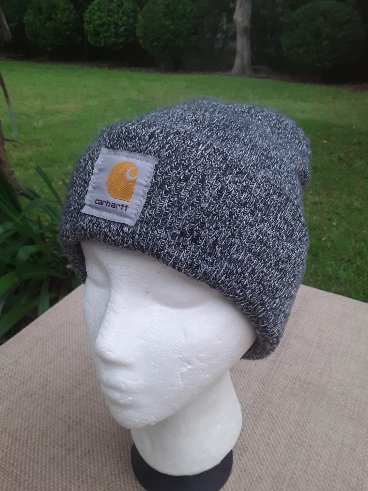black and white carhartt beanie