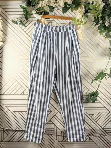 White Striped Pants Trousers Size 