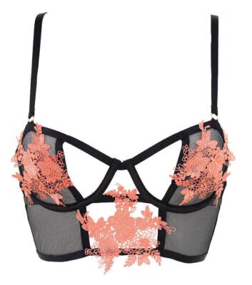 Bluebella x Victoria's Secret Fonteyn Unlined Bra 34DD *Black/Peach* NEW!