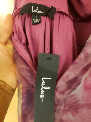 Lulu Garden Romance Magenta Floral Print Organza Maxi Dress Large | eBay Lulu Garden Romance Magenta Floral Print Organza Maxi Dress Large | eBay