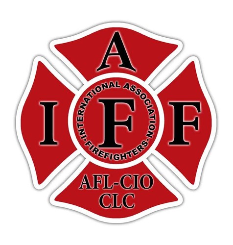 Red IAFF Decal Firefighter Maltese Cross Sticker International 10 Pack