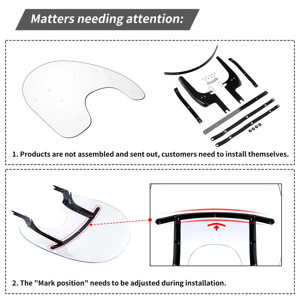 Parabrisas transparente para Harley Touring Road King FLHR 1994-2023 2019 EE. UU. Foto 2 de 4