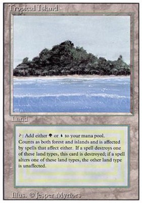 MTG - Tropical Island - Revised - Heavy Play - Normal