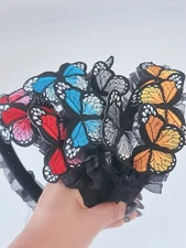 Women Girl Fairy Butterfly Party hair head band headband Garland Fascinator
