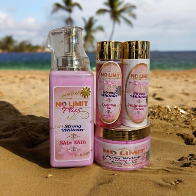 No Limit plus  whitening skin set. X4 Lotion, Serum, Oil And Body Scrub 