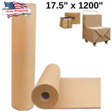 17.5" x 1200'' Brown Kraft Paper 50 lb Basis Thick Roll Packaging Shipping NEW**