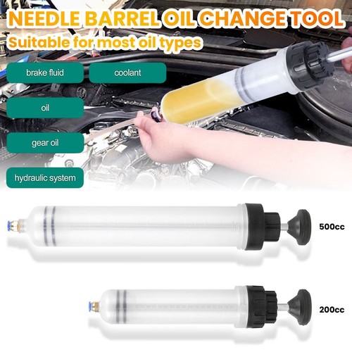 2 Ölabsaugpumpen 500ml Mit Schlauch - Handpumpe Für Bremsflüssigkeit & Öl