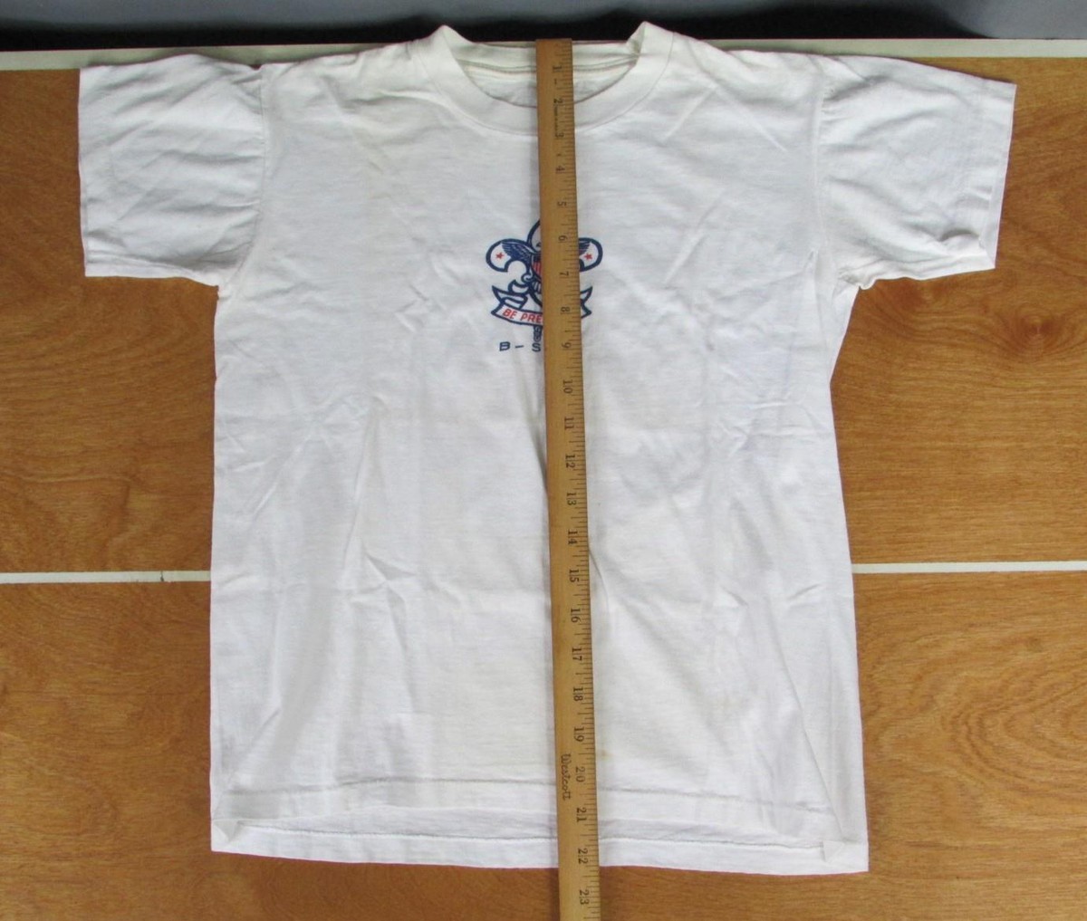 Vintage 1960s Boy Scout Be Prepared White Cotton Single Stitch T