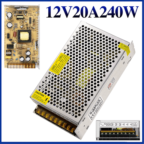 AC 110-240V to DC 12V 20A 240W Voltage NEW UK Switch Power Supply LED Strip - Picture 2 of 12