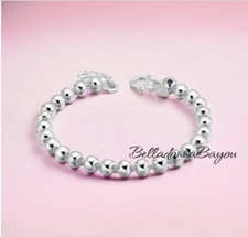 Sterling Silver Ball Bead Bracelet 5MM Beaded Bracelet Beaded Bracelets Trendy