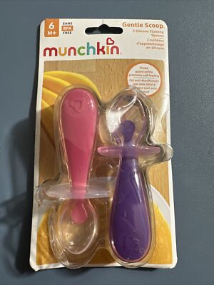 2pc Munchkin Baby/Infant Gentle Scoop Silicone Training Feeding Spoon 6m+ Assort