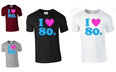 I Love Heart 80s The 80's Retro Unisex Pop Costume (80's, T Shirt)