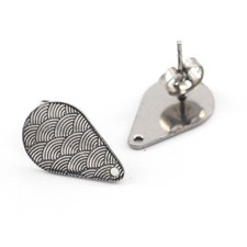 20pcs Stainless Steel Earring Studs Silver Teardrop Earring Posts with hole DIY