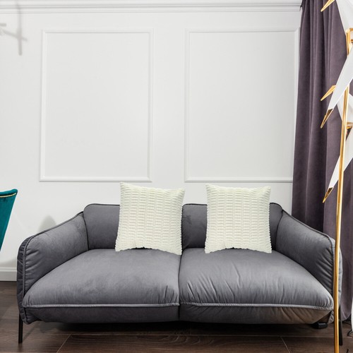 2pcs Plush Throw Pillowcase Pillow Cover Sqaure Couch Cushion Pillow Case - Picture 7 of 12