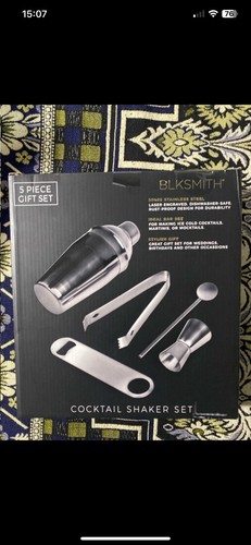 BLACKSMITH Cocktail Shaker 5 piece set (Steel) - Picture 9 of 23
