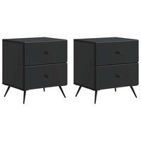 Nachttisch 2Er Set Schwarz Holzwerkstoff 43 X 34,5 X 47,5 Cm