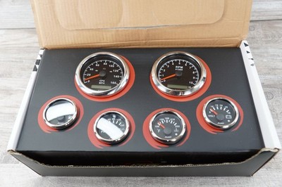 RT7 6 Gauge Set Speedometer Tachometer 160MPH 10000RPM Indicator Light 7 Color