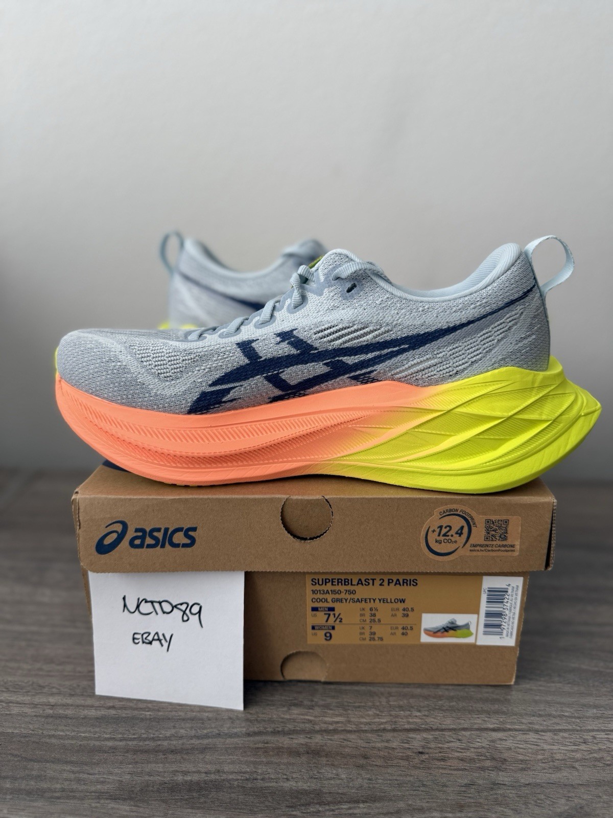 Asics Superblast 2 Paris Grey Men's US size 7.5 ✅SHIPS IN 1 DAY✅ 1013A150-750 image 5