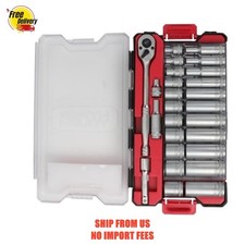 Hyper Tough 38-inch Drive Ratchet And Socket Set Sae And Metric 48 Pieces