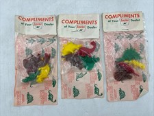 Lot of 3 Sets Plastic Dinosaur Sinclair Toy 1960's Gas Promo Sealed Vintage NOS