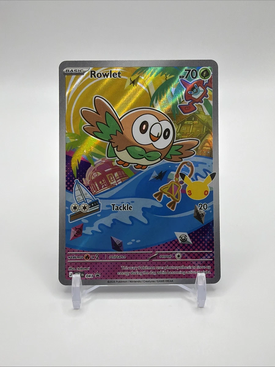 rowlet pokemon card holographic Trainer Lillie & Pokemon Rowlet Holographic Card Sleeves – Kado Supplies