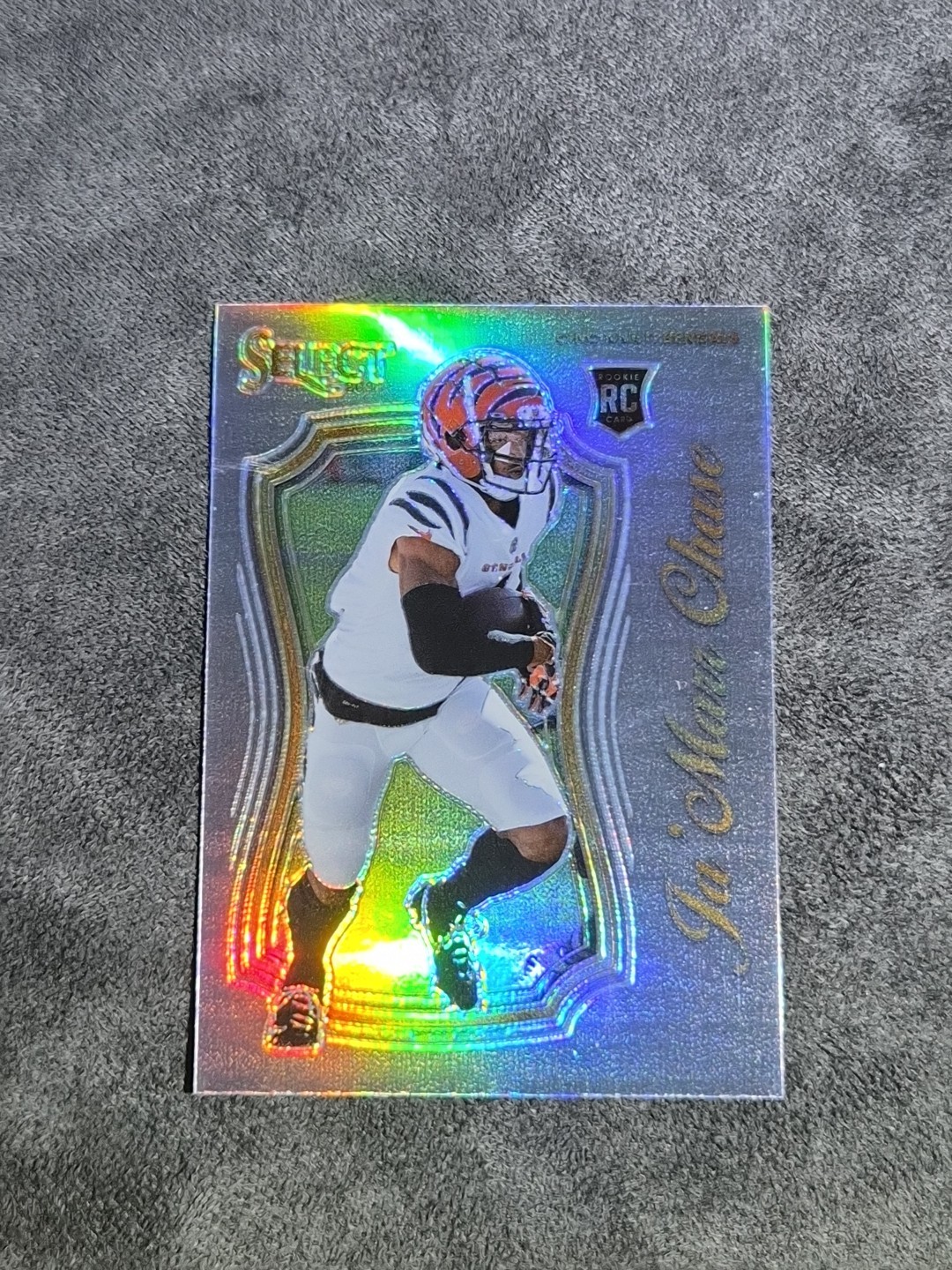 2021 Panini Select - Select Certified Rookies Ja'Marr Chase #SCR-12 Silver Prizm