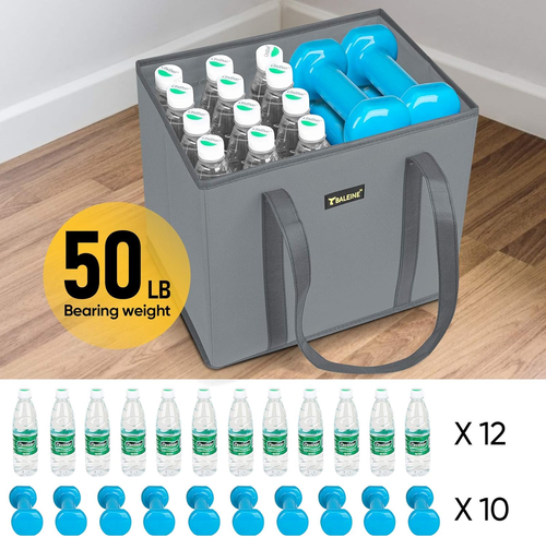 3Pk Bolsas de Comestibles Reutilizables, Bolsas de Compras Plegables para Comestibles con Reforzado  - Imagen 3 de 28