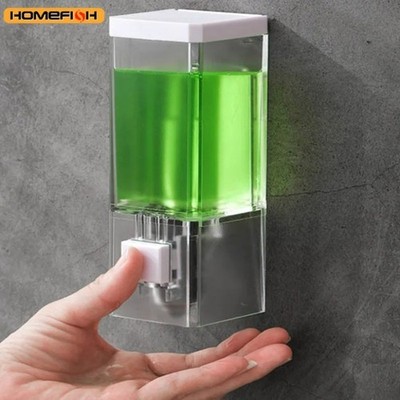 Wall-Mounted Press Soap Dispenser Transparent No-Drill Traceless Design**View