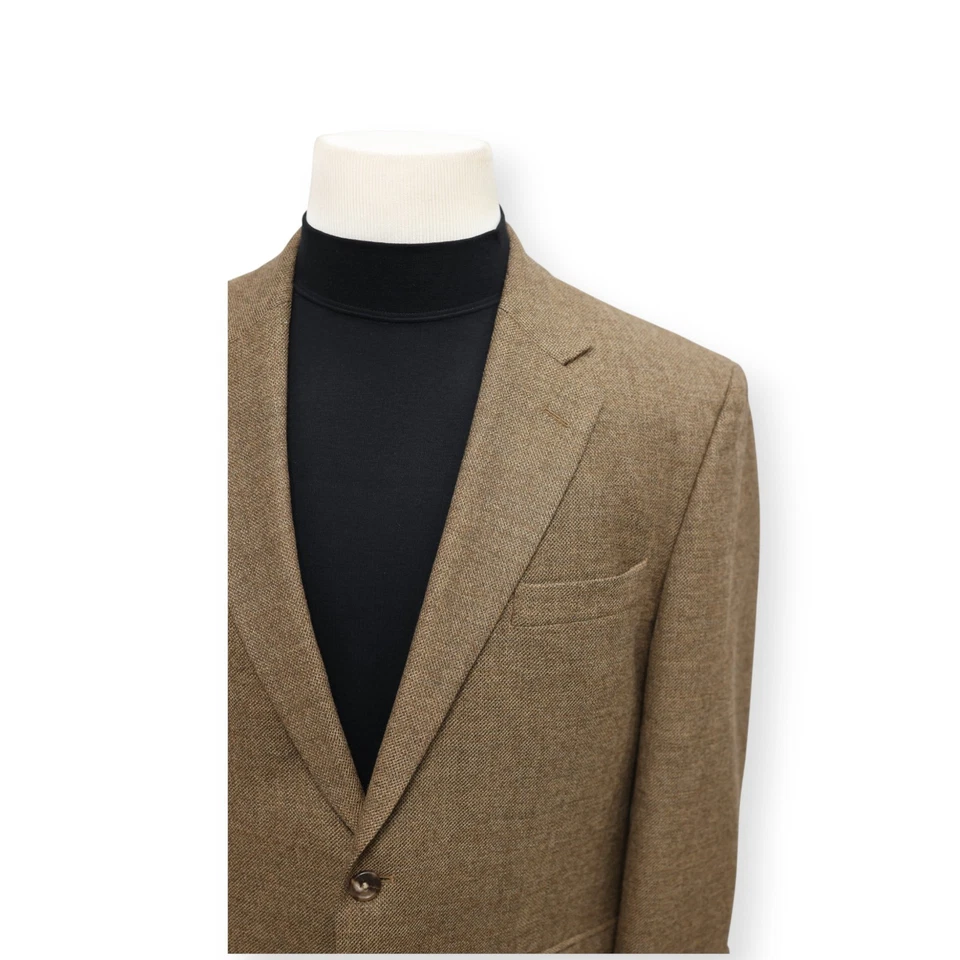 JOS A BANK mens solid brown 100% WOOL sport coat suit jacket blazer 42 S - Image 3 of 4