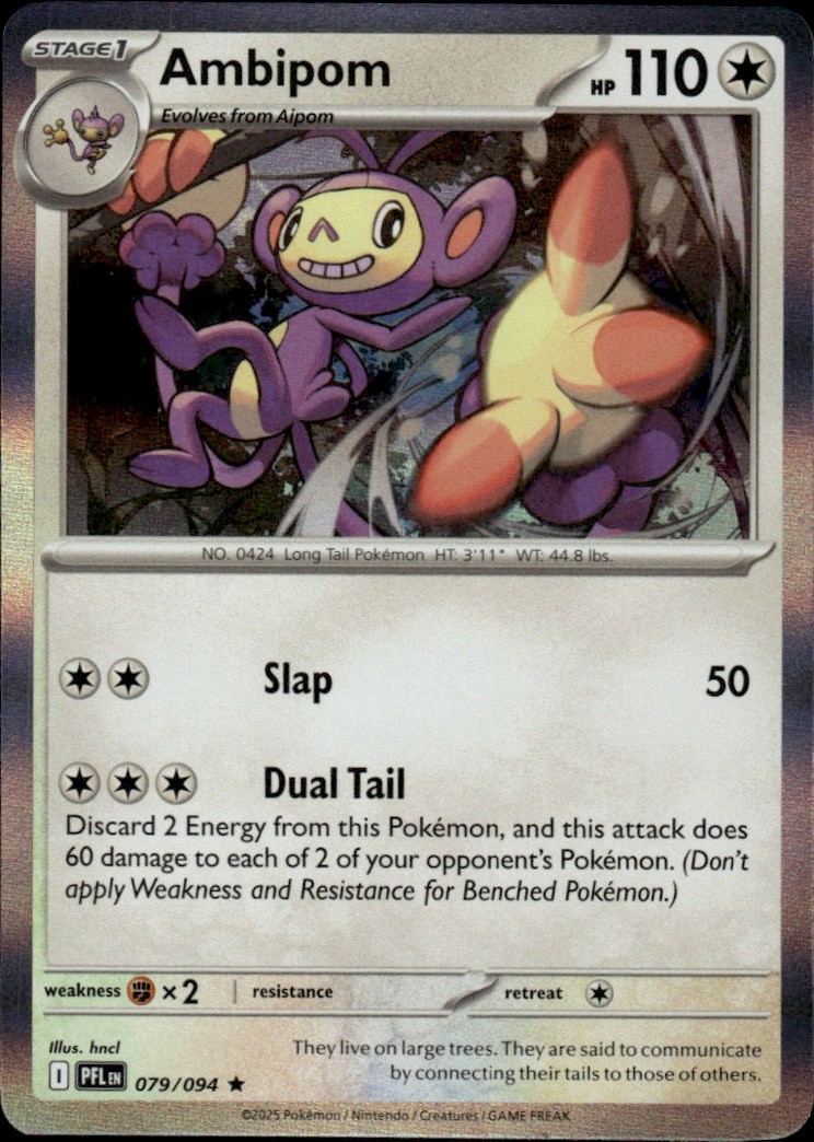 Pokemon: ME02: Phantasmal Flames Ambipom #079/094 Rare,Holo .P2N