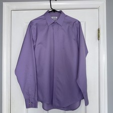 CALVIN KLEIN non Iron Slim Fit 15 1/2 34-35 2 Ply Button Down Long Sleeve Shirt