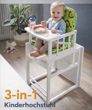 Kinderhochstuhl 3-in-1 mit Tisch und Stuhl Multifunktion Kinderstuhl 3er Set