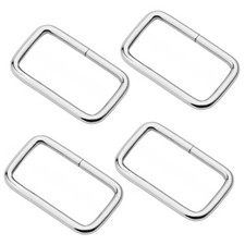 CRAFTMEMORE Metal Rectangle Buckle Ring Fits 1-1/4", 1-1/2" x 20 pcs, Silver